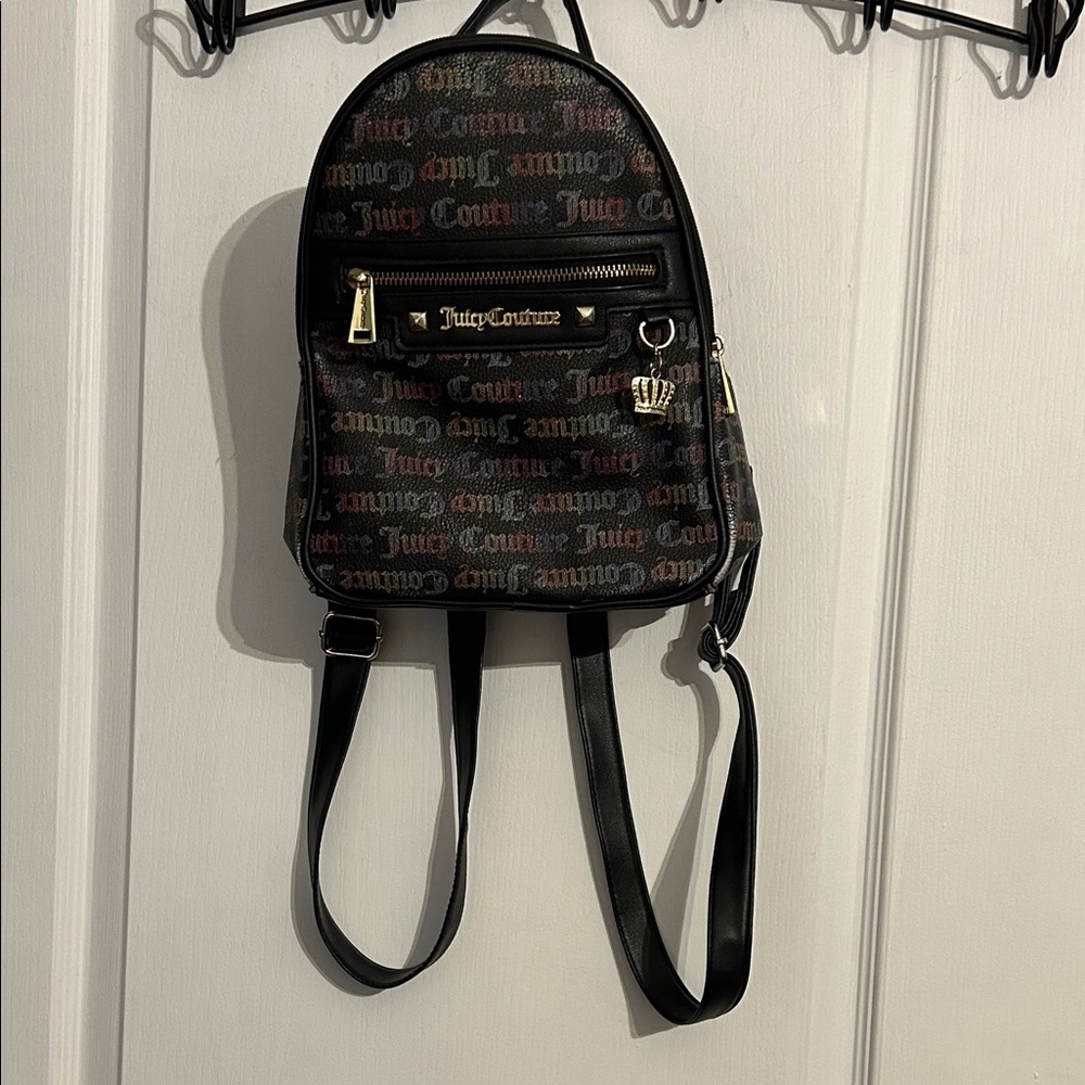 Juicy Couture Black and Gold Logo Backpack